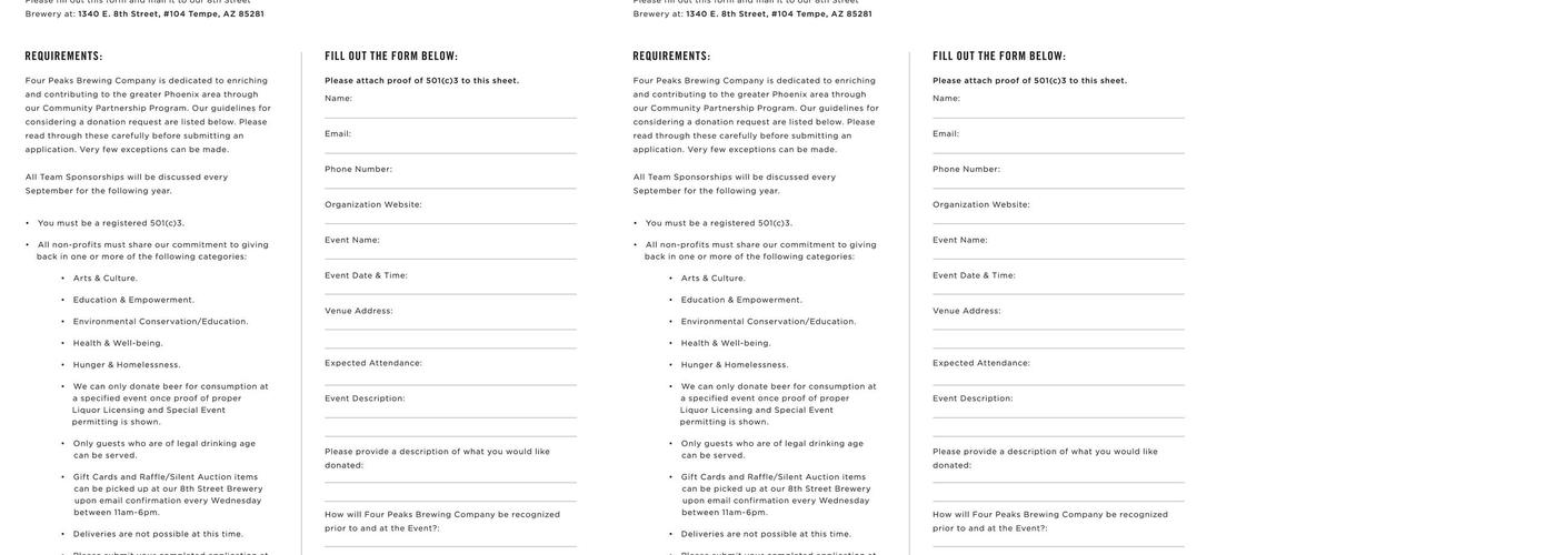 Four Peaks Grill & Tap Menu