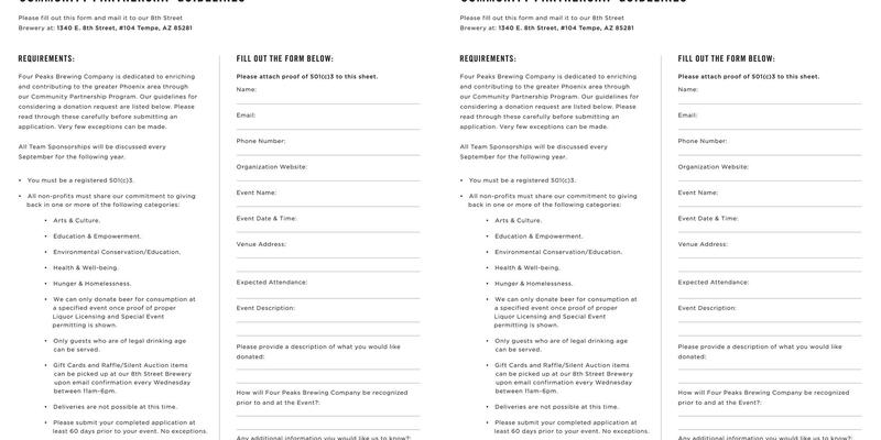 Four Peaks Grill & Tap Menu