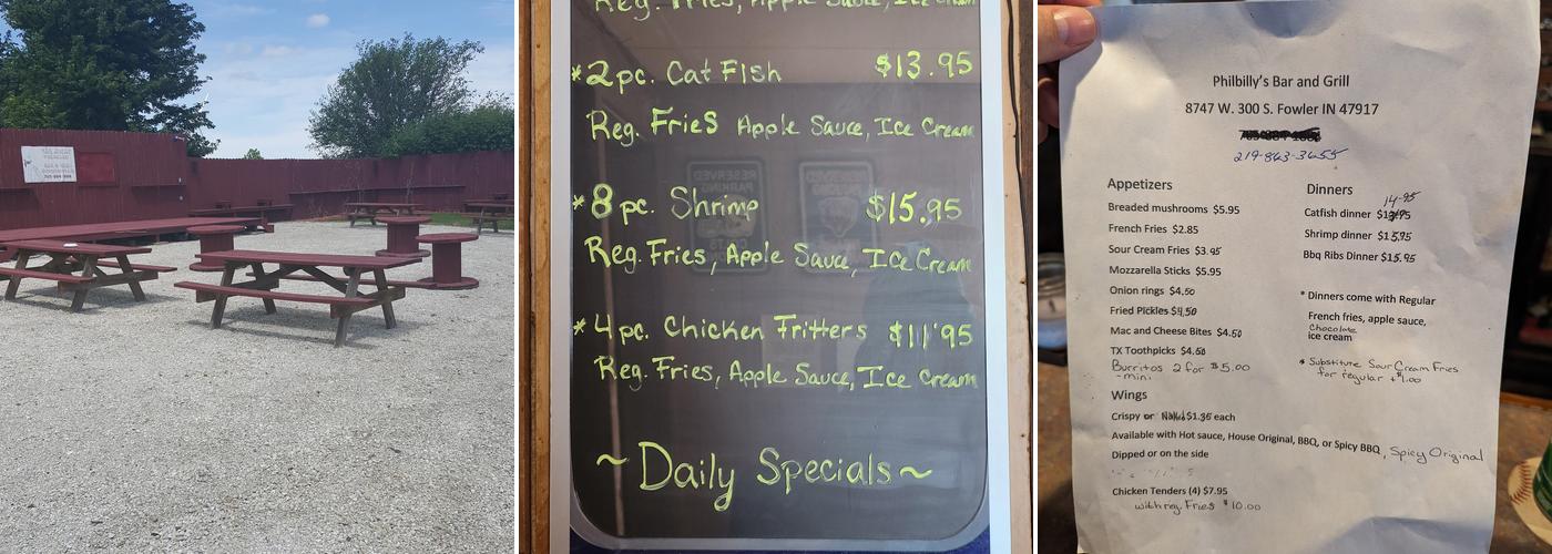 Far Away Philbillys Inc Menu