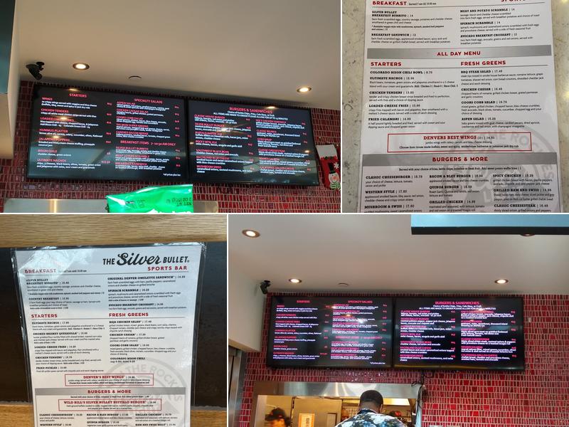 Coors Silver Bullet Bar Menu