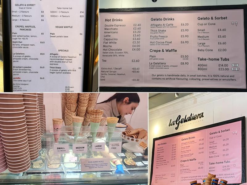 La Gelatiera - Covent Garden Menu