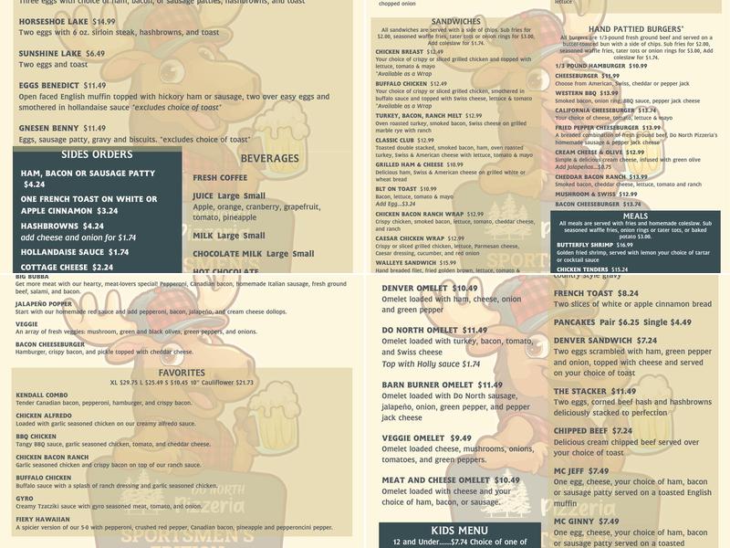 Sportsmen's Inn Menu