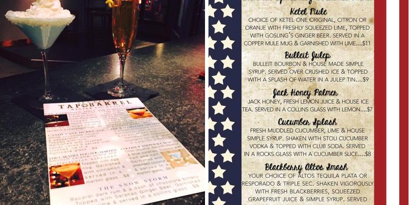 Spa City Tap & Barrel Menu