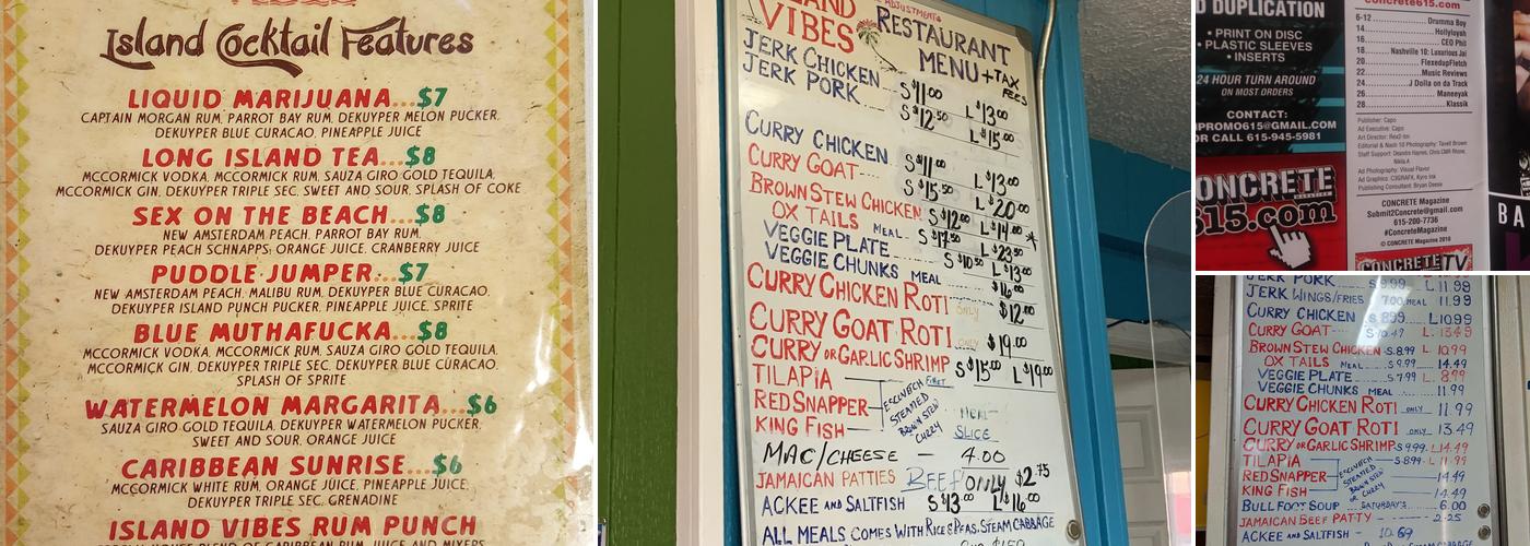 Island Vibes Menu