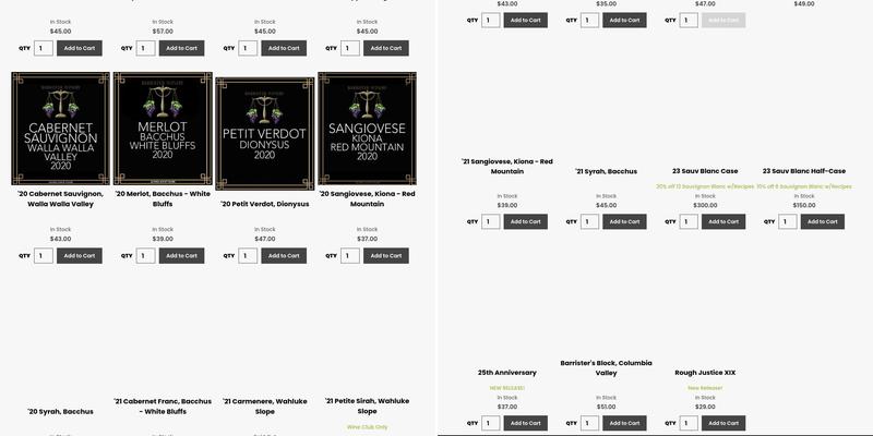 Barrister Winery Downtown Tasting Room Menu