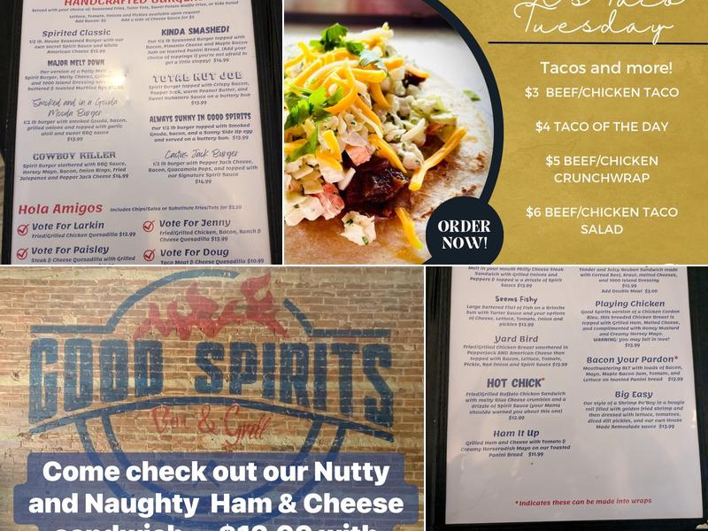 Good Spirits Menu