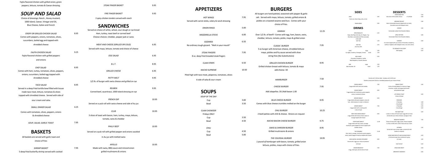 Roscoe's Grill Menu