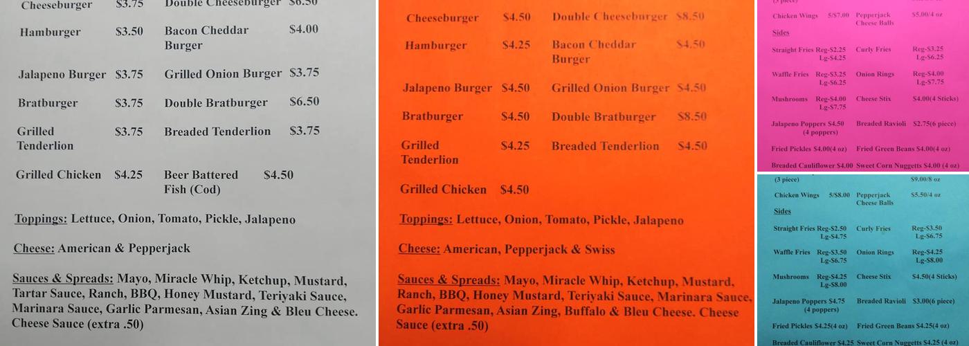 Teresa's Too Menu