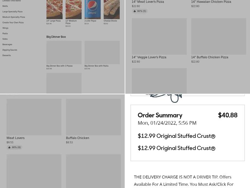 Pizza Hut Menu