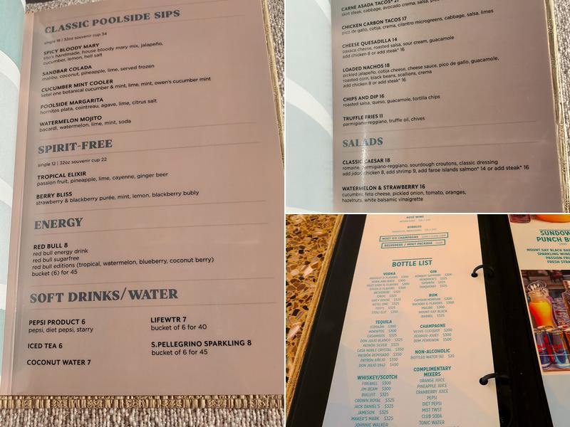 Sandbar Menu