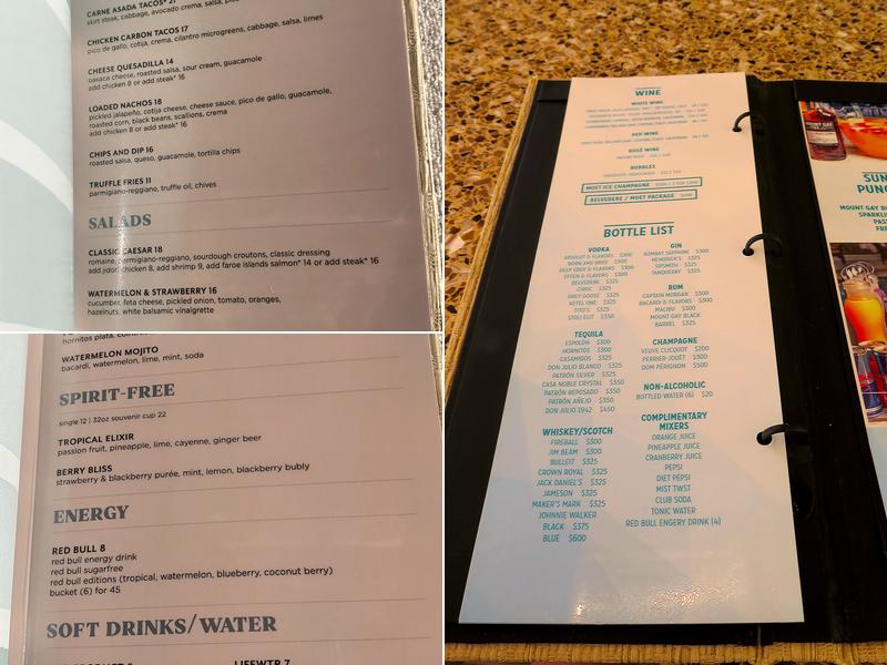 Sandbar Menu