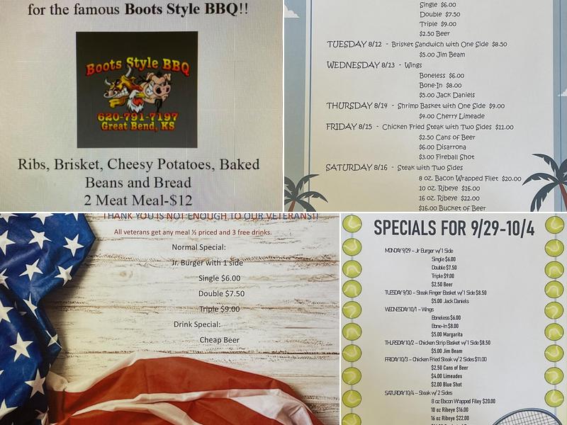 Squeak's Club Inc Menu