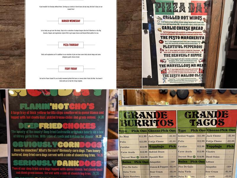 Big Sur Taphouse Menu