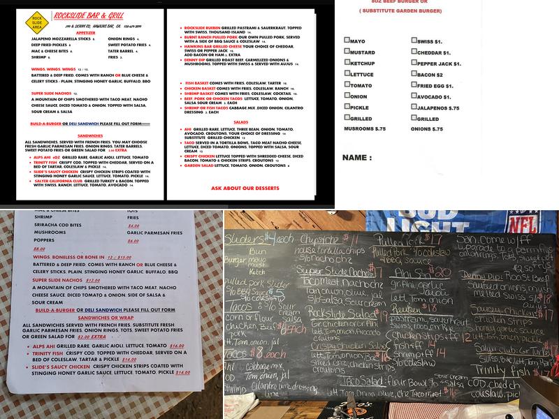 The Rock Slide Bar & Grill Menu