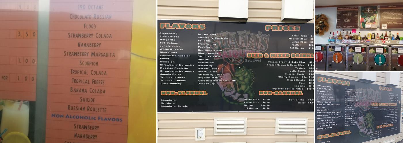Iguana's Daiquiri Express Menu