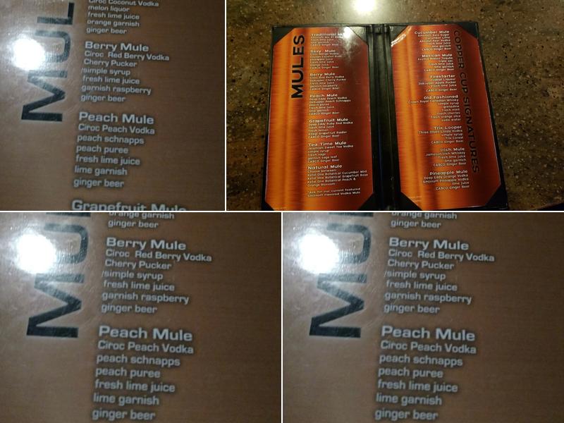 The Copper Cup Menu