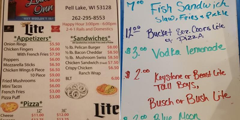 Pell Lake Inn Menu