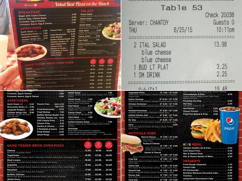 NY Pizza Kitchen 8 Ave Boardwalk Menu