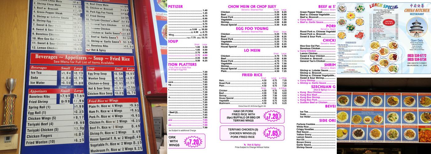 China Kitchen Menu