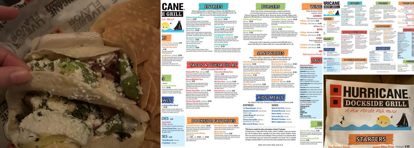 Hurricane Grill & Wings-Boynton Beach Menu