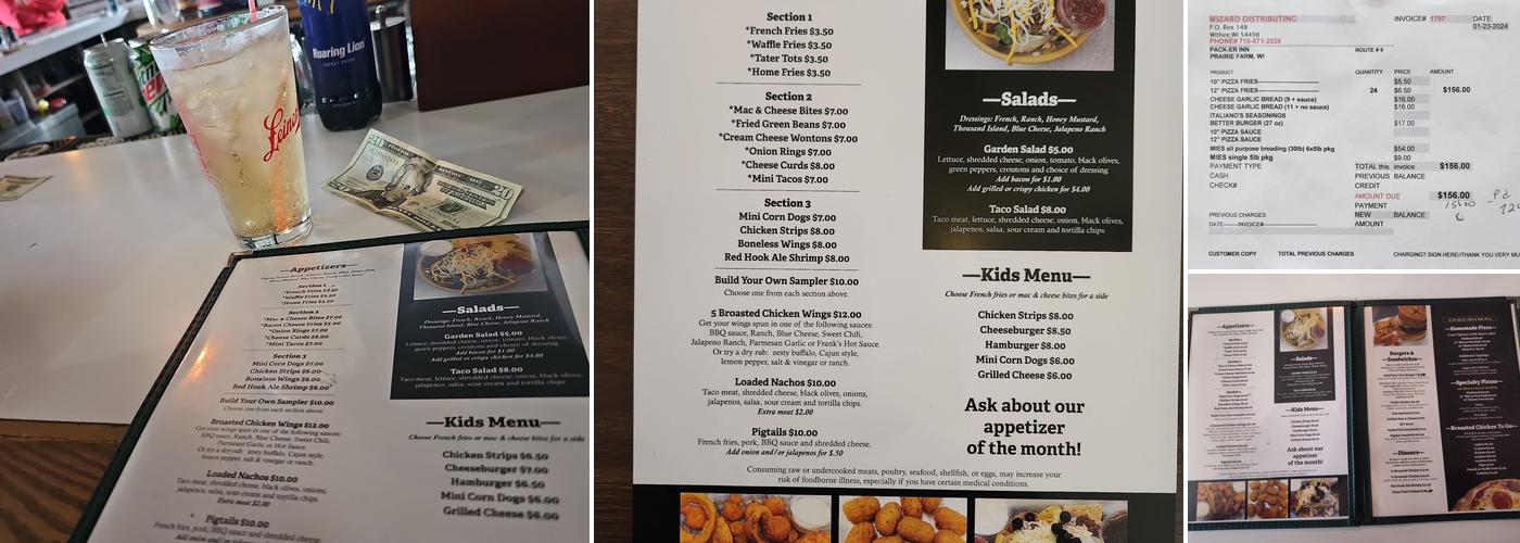 Gosnell's Packer Inn Menu