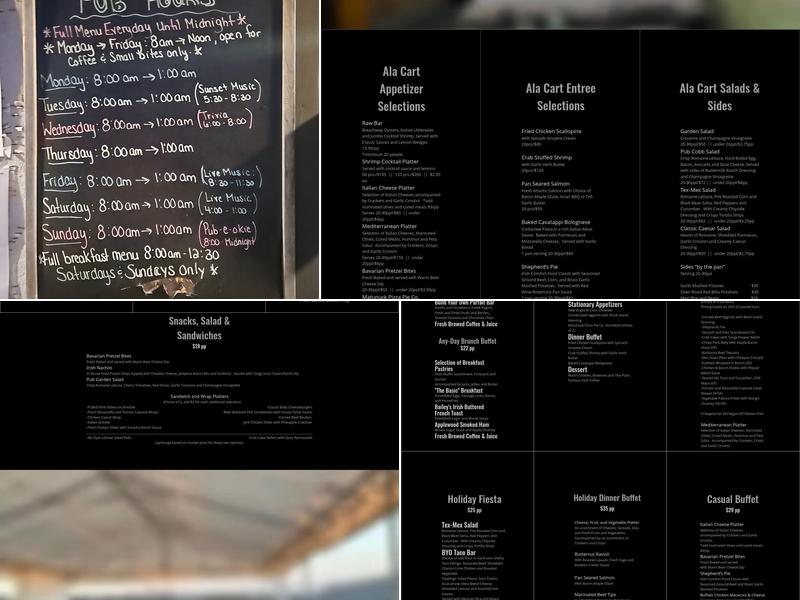 The Pub at Matunuck Menu