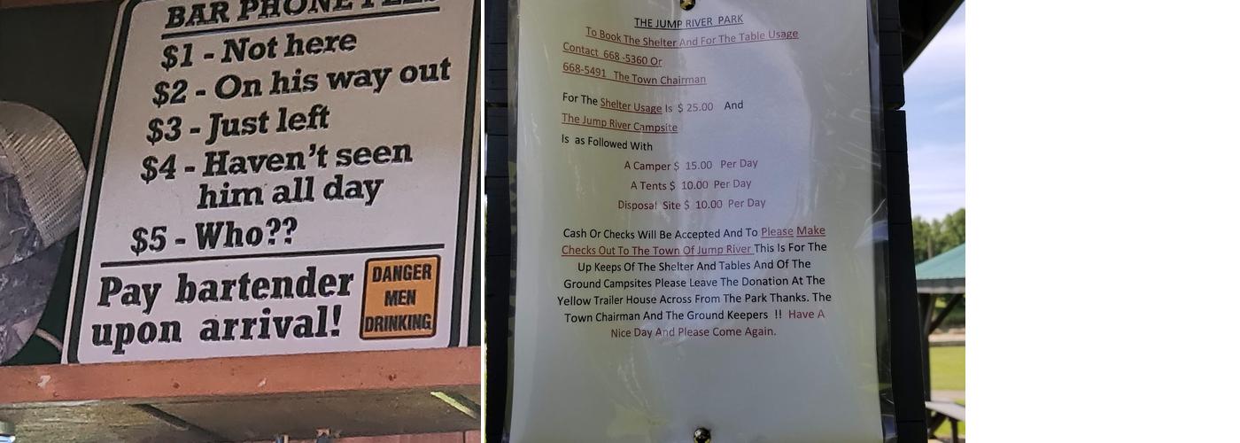 Lisa's G-Spot Tavern and Campground Menu