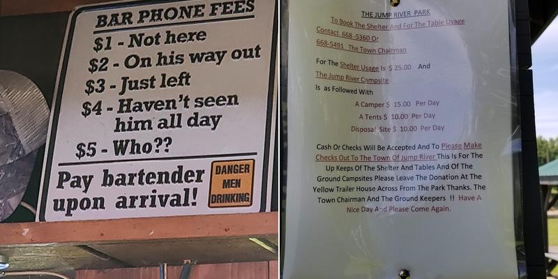 Lisa's G-Spot Tavern and Campground Menu