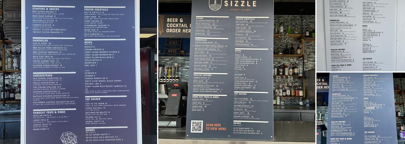 Salt & Sizzle Menu