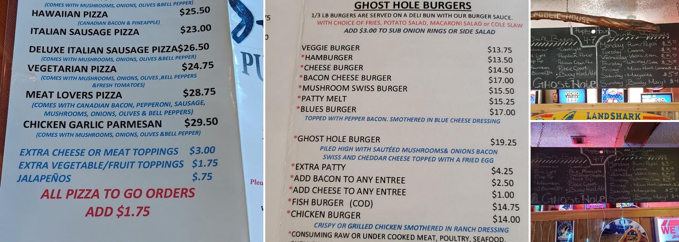 Ghost Hole Public House Menu
