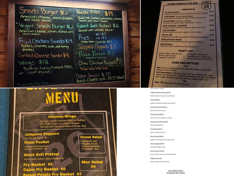 Pub 26 Menu