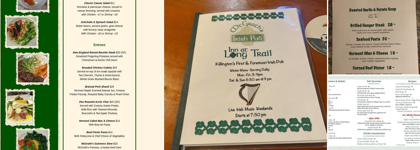 McGrath's Irish Pub Menu