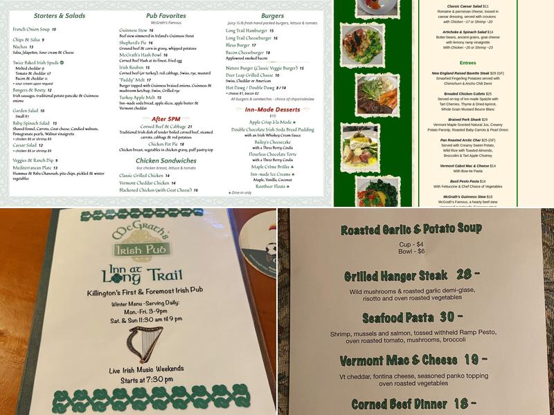 McGrath's Irish Pub Menu