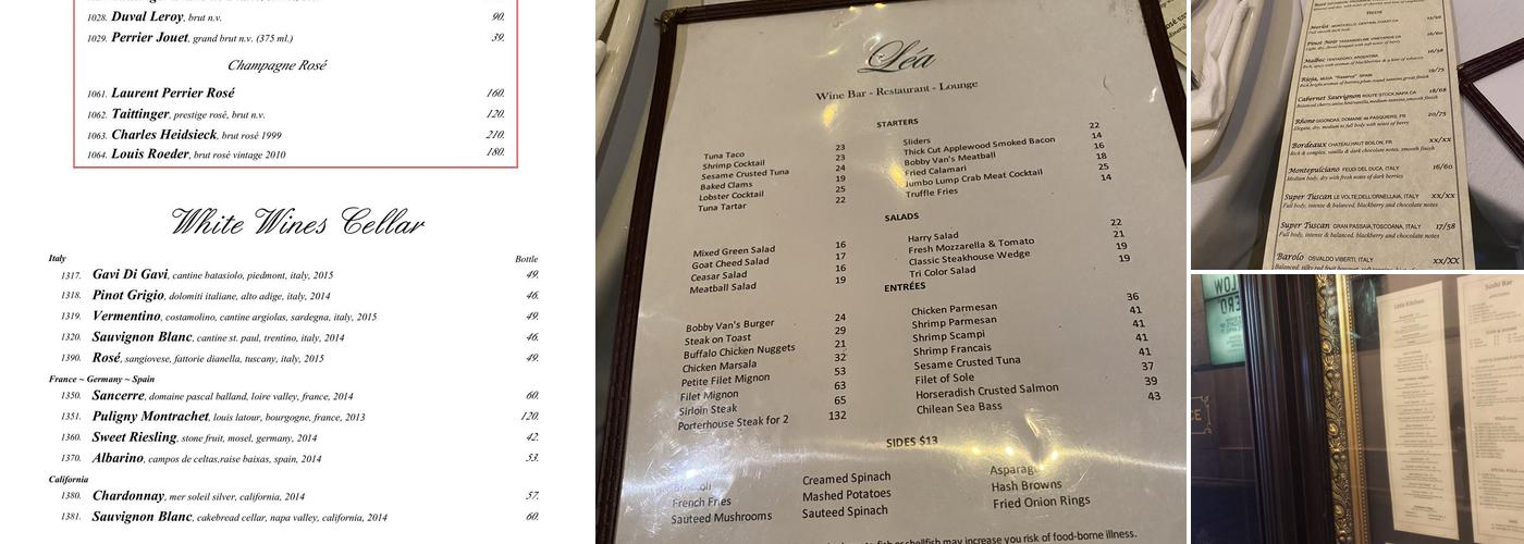 Lea Wine Bar Menu