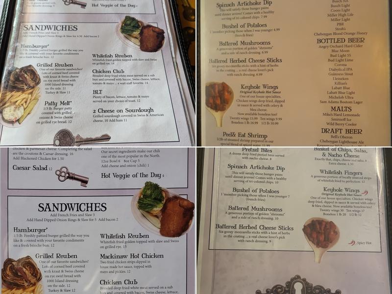 Keyhole Bar & Grill Menu