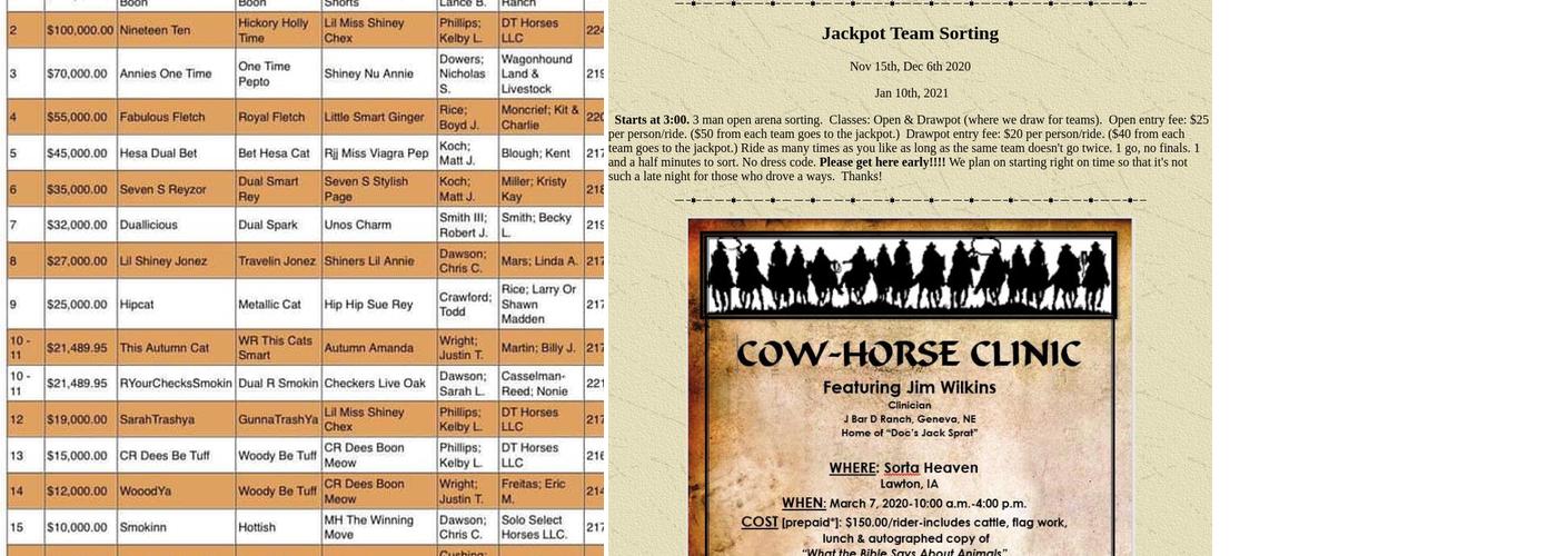 J Bar D Ranch Menu
