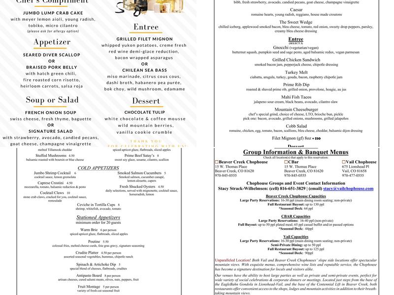 C Bar Menu