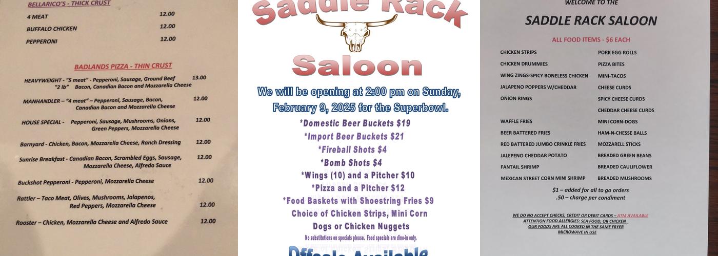 Saddle Rack Menu