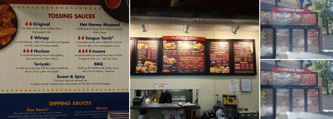 Zaxbys Chicken Fingers & Buffalo Wings Menu