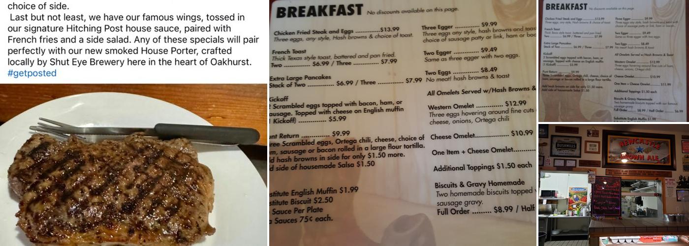 The Hitching Post Menu
