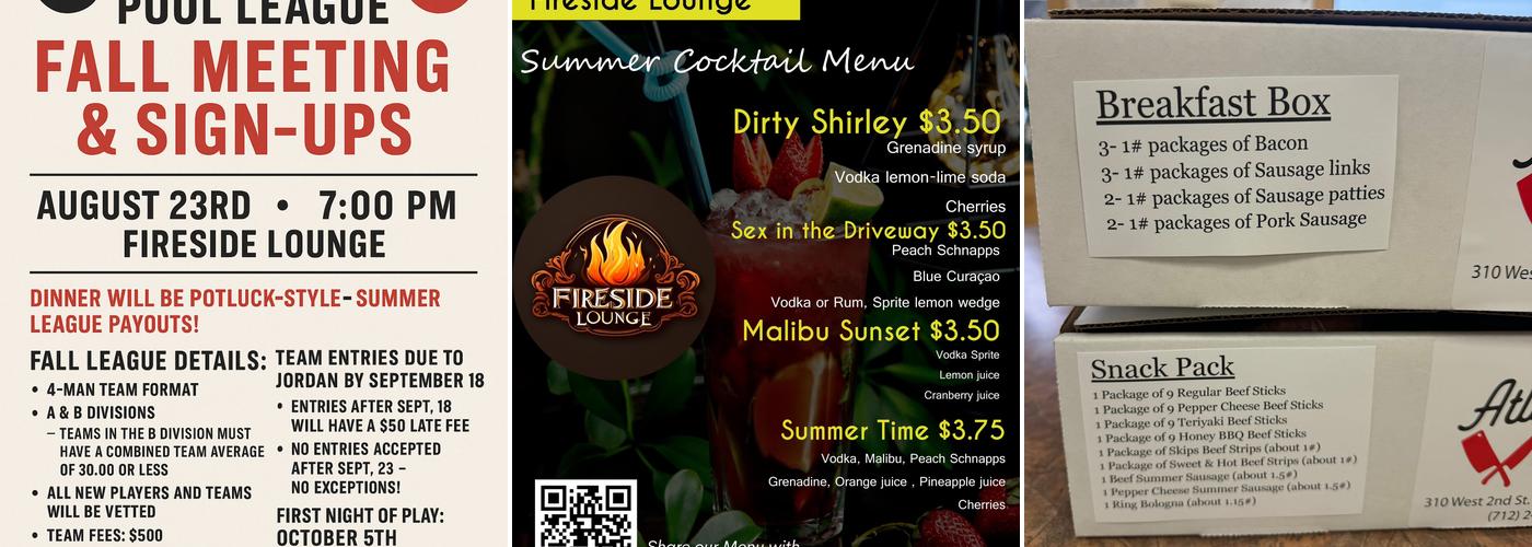Fireside Lounge Menu