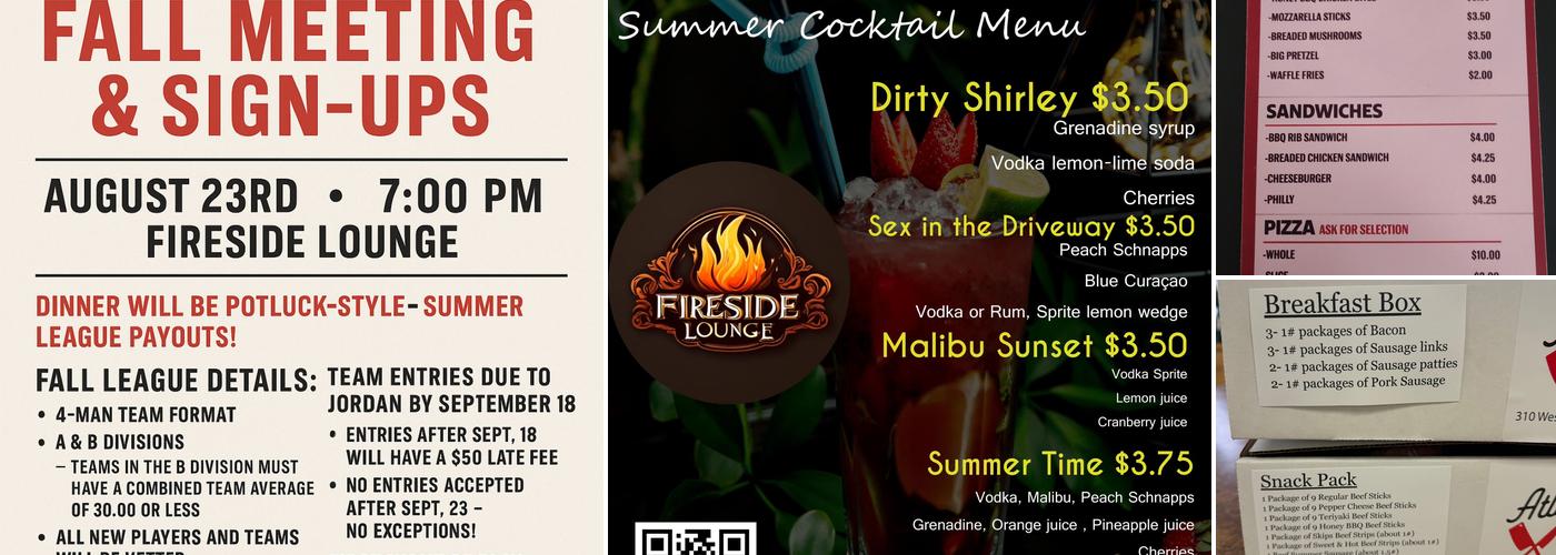 Fireside Lounge Menu