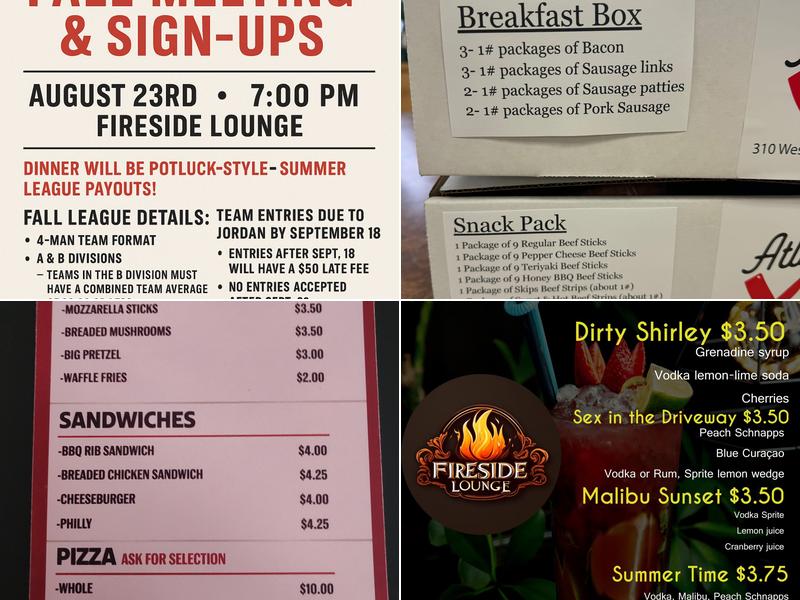 Fireside Lounge Menu