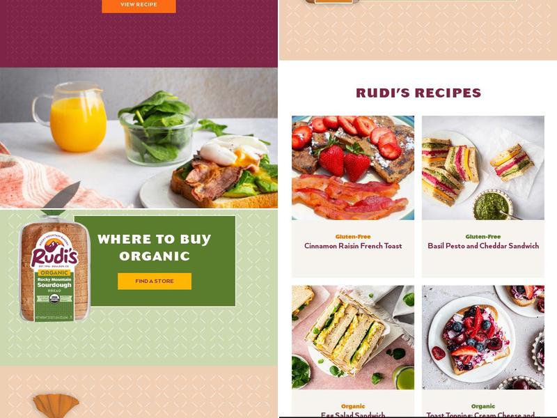 Rudi's Organic Bakery Menu