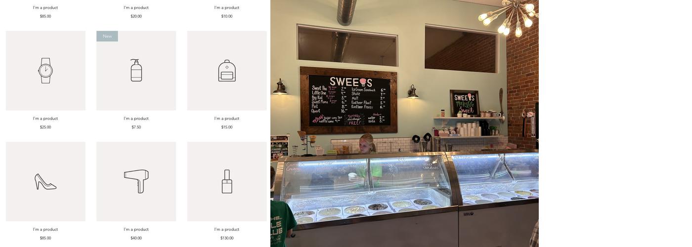 Sweets Ice Cream Menu