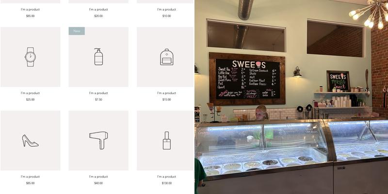 Sweets Ice Cream Menu