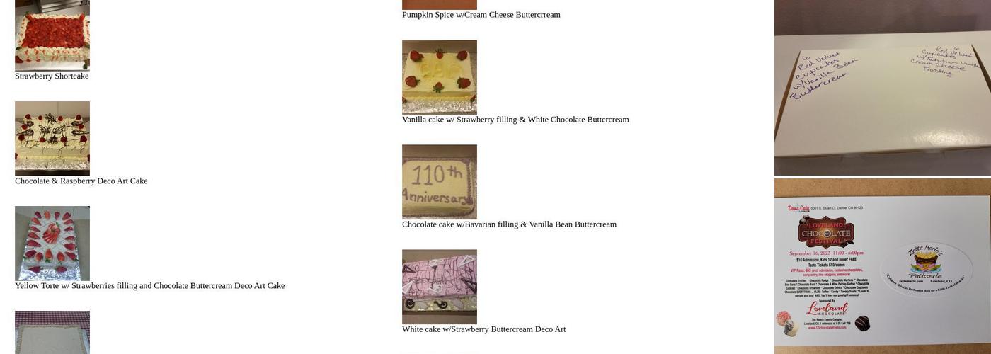 Zetta Marie's Patisserie Menu