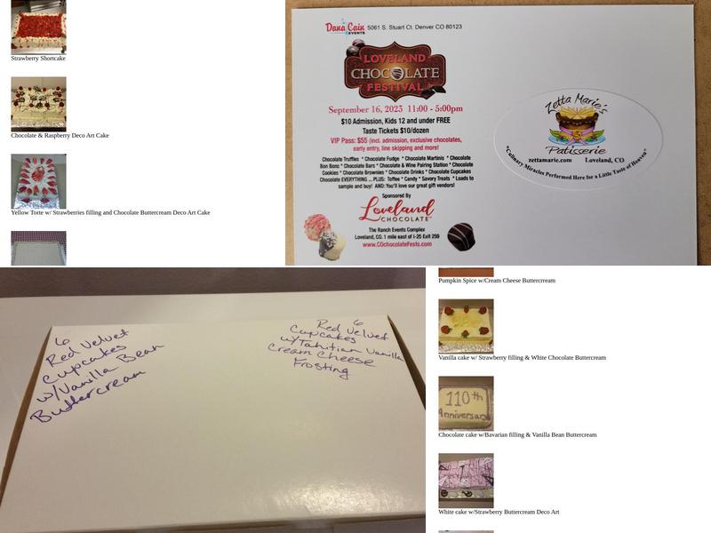 Zetta Marie's Patisserie Menu