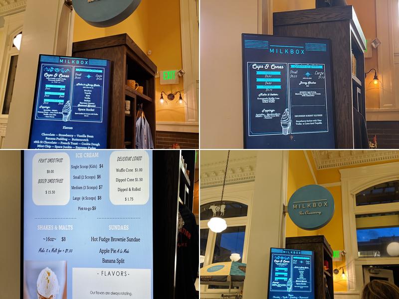 Milkbox Ice Creamery Menu