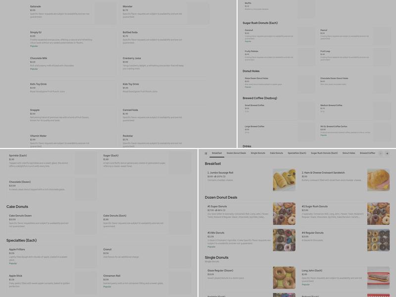 Sugar Rush Donuts Menu